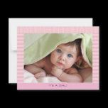 Pretty In Pink Baby Girl Announcement
