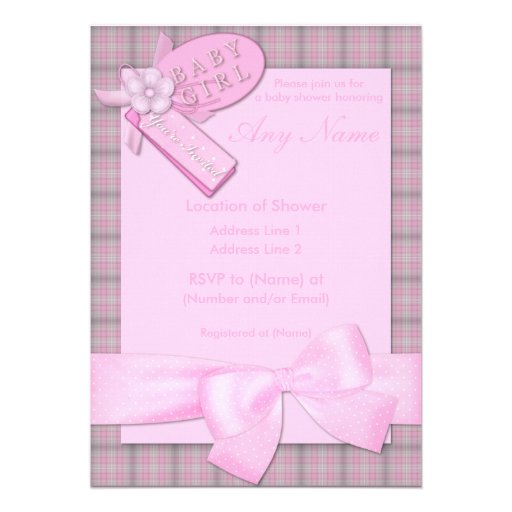 Pretty in Pink Baby Girl Baby Shower Invitations