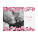 Pretty in Pink Baby Girl Photo Thank You Post Card postcard