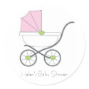 Pretty in pink baby shower favor stickers