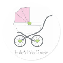 Pretty in pink baby shower favor stickers