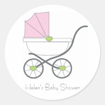 Pretty in pink baby shower favor stickers