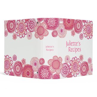 Pretty in Pink Blossoms Recipe Book Binder binder