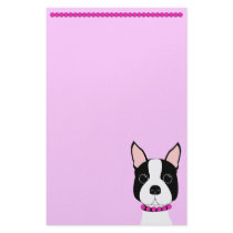 Pretty in Pink Boston Terrier stationery by totallypainted Pretty in Pink Boston Terrier stationery