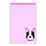 Pretty in Pink Boston Terrier Stationery Design