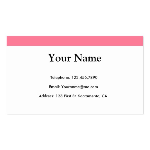 Pretty in Pink Business Card (front side)