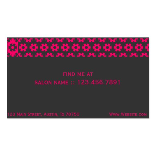 Pretty in pink business card template (back side)