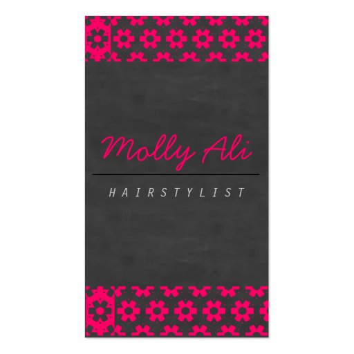 Pretty in pink business card template (front side)