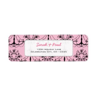 Pretty in Pink Chandeliers Return Address Label label