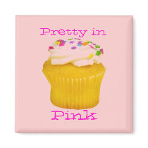 Pretty in pink cupcake magnet by SandraTAlexander Pretty in pink cupcake magnet