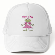 Pretty in Pink Frog Mesh Hat