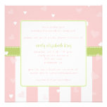 Pretty in Pink Little Hearts baby shower Personalized Invites
