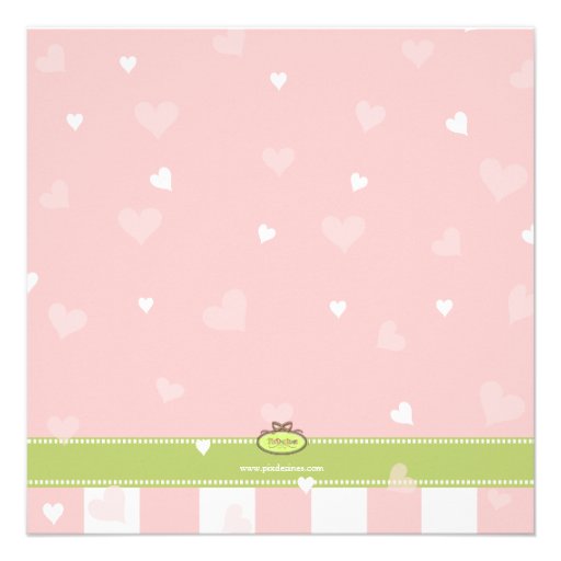 Pretty in Pink Little Hearts baby shower Personalized Invites