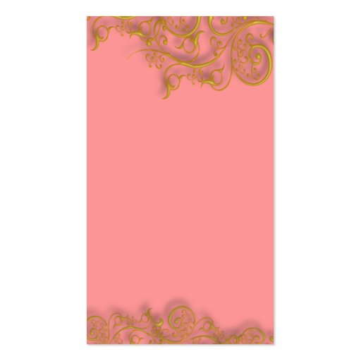 Pretty in Pink on chocolate w/ swirls profile card Business Card Templates (back side)