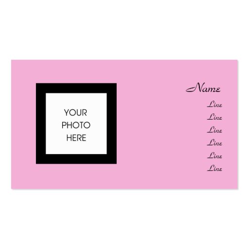 Pretty in Pink Photo Frame Business Card