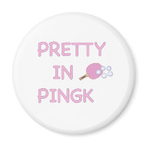 Pretty in Pink Ping Pong Refrigerator Magnet