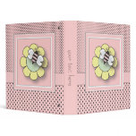 Pretty in Pink Polka Dot Girly Bumble Bee Binder