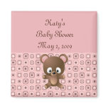 Pretty in Pink Shower Favor Magnet - Customized