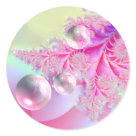 round_sticker - Pretty in Pink also comes in customizable notecards and postage.  Collect all three for a complete matching stationery set!: Sizes 