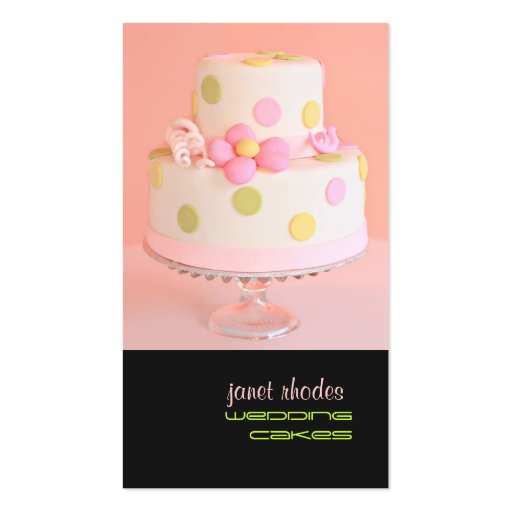 Pretty in Pink wedding cake Business Card (front side)