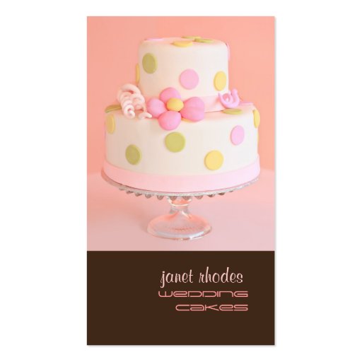 Pretty in Pink wedding cake Business Card Template (front side)