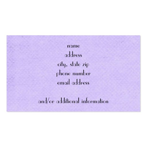 Pretty in Purple Business Card Template (back side)