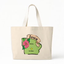 Pretty Iowa Map Tote Bag