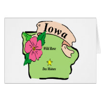 Pretty Iowa Map Card