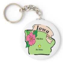 Pretty Iowa Map Key Chains