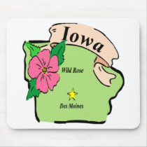 Pretty Iowa Map Mouse Pads
