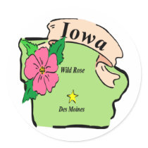 Pretty Iowa Map stickers by GeographyTees Pretty Iowa Map stickers
