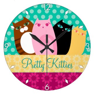Pretty Kitties Custom Wall Clock