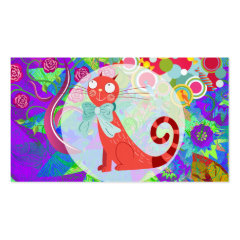 Pretty Kitty Crazy Cat Lady Gifts Vibrant Colorful Business Card Template