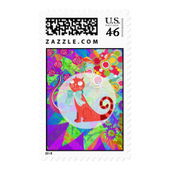 Pretty Kitty Crazy Cat Lady Gifts Vibrant Colorful Stamps