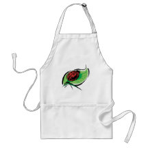 pretty ladybug on leaf aprons