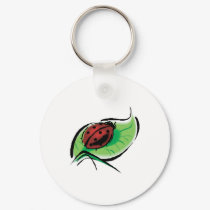pretty ladybug on leaf keychains
