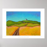 Pretty landscape art little summer house painting poster