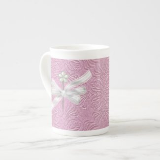 Pretty Lavender and White Mug