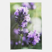 Pretty lavender flowers floral kitchen tea towel american mojo kitchen towels