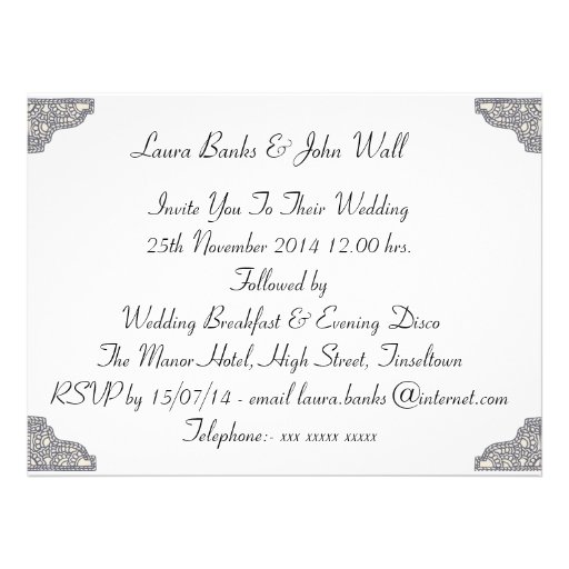 Pretty Lavender Lace Wedding Invitations