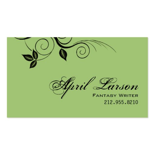 Pretty Leaves 1 - Writer Business Card template