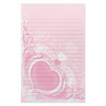 pretty light pink heart swirl wedding lined paper stationery design