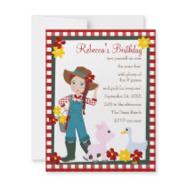 Pretty Lil' Farmer Custom Invitations
