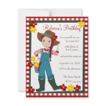 Pretty Lil' Farmer Custom Invite