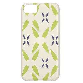 Pretty Lime Green and Purple Floral Wallpaper iPhone 5C Case