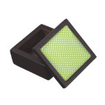 Pretty Lime Green Polka Dots Premium Trinket Box