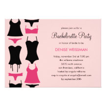 Pretty Lingerie Bachelorette Party Invitations