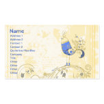 Pretty Little Blue Bird With Flowers Business Card