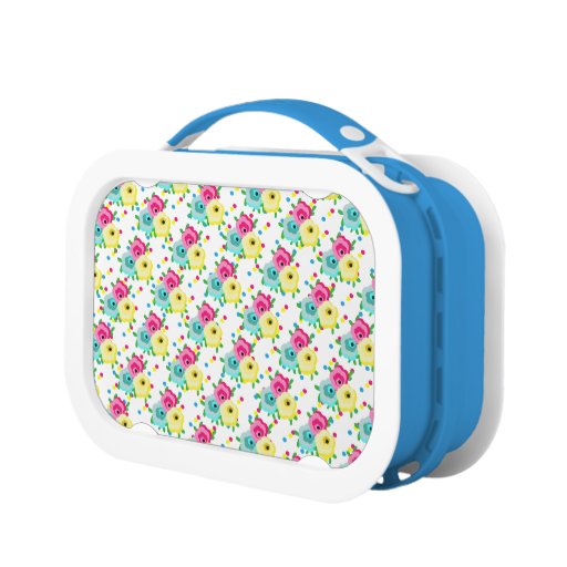 Pretty Little Flowers Girly Pink Yellow Blue Lunch Box Zazzle