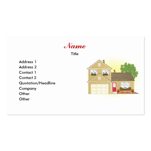 Pretty Little House Business Card Templates (front side)